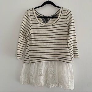 Anthropologie Sunday in Brooklyn East Falls stripe Eyelet top